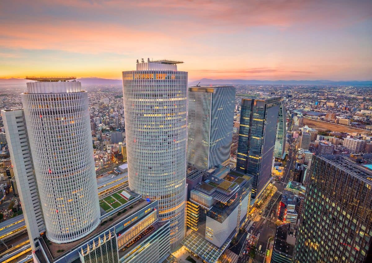 Nagoya bei Sonnenuntergang, Japan