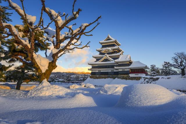 Schloss Matsumoto im Winter