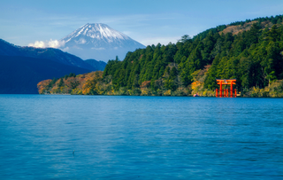 Blick auf den Mount Fuji vom Ashi-See, Hakone 