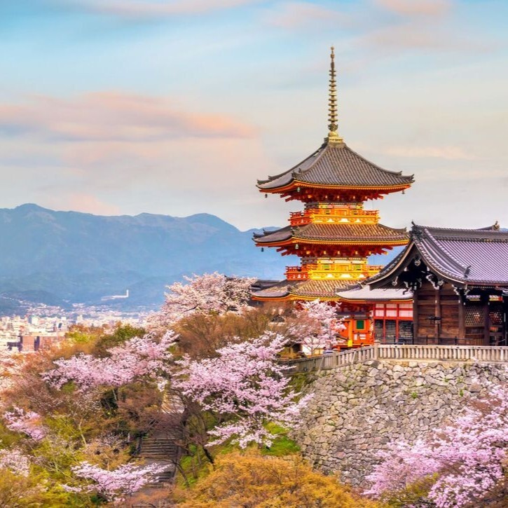 Der Kiyomizudera-Tempel im Frühling